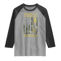 American Indian Veteran Raglan Shirt Native American Veteran Feathers Camo Flag - Wonder Print Shop