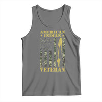 American Indian Veteran Tank Top Native American Veteran Feathers Camo Flag - Wonder Print Shop