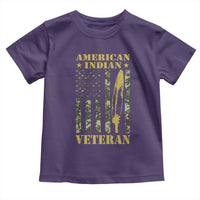 American Indian Veteran Toddler T Shirt Native American Veteran Feathers Camo Flag - Wonder Print Shop