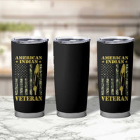 American Indian Veteran Tumbler Cup Native American Veteran Feathers Camo Flag - Wonder Print Shop
