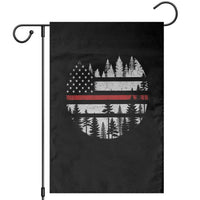Wildland Firefighter Forest Red Line American Flag Garden Flag