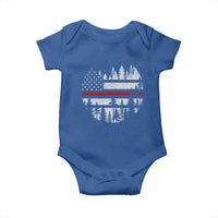 Wildland Firefighter Forest Red Line American Flag Baby Onesie
