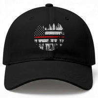 Wildland Firefighter Forest Red Line American Flag Baseball Cap