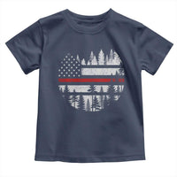 Wildland Firefighter Forest Red Line American Flag Toddler T Shirt