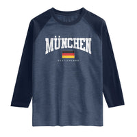 Munchen Deutschland Germany Raglan Shirt Vintage Athletic Sports Design