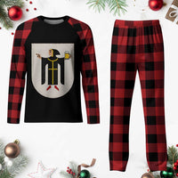 Funny Munich Oktoberfest Munchen Coat of Arms Plaid Pajama Set Münchner Kindl Beer Drinking