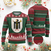 Funny Munich Oktoberfest Munchen Coat of Arms Ugly Christmas Sweater Münchner Kindl Beer Drinking
