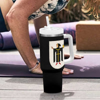 Funny Munich Oktoberfest Munchen Coat of Arms Tumbler With Handle Münchner Kindl Beer Drinking