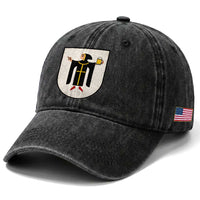 Funny Munich Oktoberfest Munchen Coat of Arms Washed Cotton Baseball Cap Münchner Kindl Beer Drinking