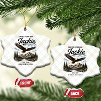 Jackie Bald Eagle Memorial Tribute Ceramic Ornament Forever Flying High Big Bear California 2012 2026