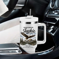 Jackie Bald Eagle Memorial Tribute Tumbler With Handle Forever Flying High Big Bear California 2012 2026