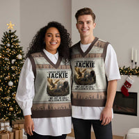 Jackie Bald Eagle V-Neck Knit Sweater Vest Forever Our Queen Not Just An Eagle But A Legend In The Sky