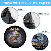 Jackie Bald Eagle Spare Tire Cover Forever Our Queen And In Our Hearts USA Floral