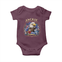 Jackie Bald Eagle Baby Onesie Forever Our Queen And In Our Hearts USA Floral