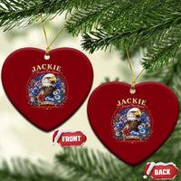 Jackie Bald Eagle Ceramic Ornament Forever Our Queen And In Our Hearts USA Floral
