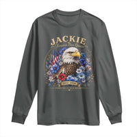 Jackie Bald Eagle Long Sleeve Shirt Forever Our Queen And In Our Hearts USA Floral