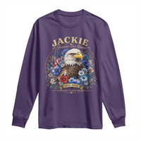 Jackie Bald Eagle Long Sleeve Shirt Forever Our Queen And In Our Hearts USA Floral