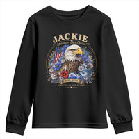 Jackie Bald Eagle Youth Sweatshirt Forever Our Queen And In Our Hearts USA Floral