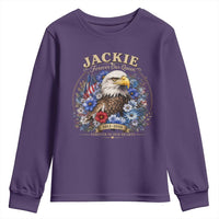 Jackie Bald Eagle Youth Sweatshirt Forever Our Queen And In Our Hearts USA Floral