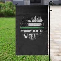 Park Ranger Law Enforcement Forest Green Line American Flag Garden Flag