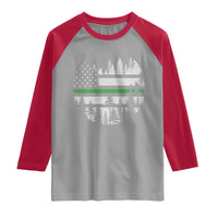 Park Ranger Law Enforcement Forest Green Line American Flag Raglan Shirt