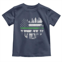 Park Ranger Law Enforcement Forest Green Line American Flag Toddler T Shirt