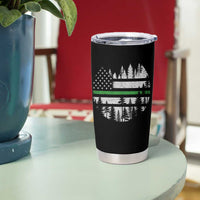 Park Ranger Law Enforcement Forest Green Line American Flag Tumbler Cup