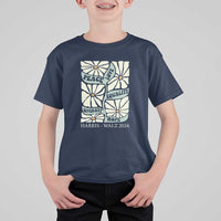 Harris Walz 2024 T Shirt For Kid Peace Love Equality Diversity Hope Hand Drawn Flower - Wonder Print Shop