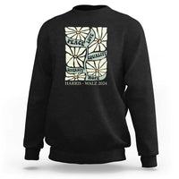 Harris Walz 2024 Sweatshirt Peace Love Equality Diversity Hope Hand Drawn Flower - Wonder Print Shop
