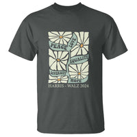 Harris Walz 2024 T Shirt Peace Love Equality Diversity Hope Hand Drawn Flower - Wonder Print Shop