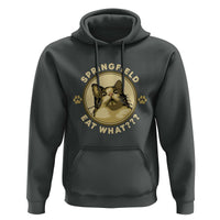 Funny Sarcastic Hoodie Springfield Eat What Shocked Cat Paw Pet Lovers Election 2024 - Wonder Print Shop