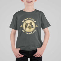 Funny Sarcastic T Shirt For Kid Springfield Eat What Shocked Cat Paw Pet Lovers Election 2024 - Wonder Print Shop