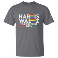 Harris Walz Supporter T Shirt Harris Walz For Our Pride 2024 LGBTQ Rainbow Flag - Wonder Print Shop