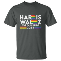 Harris Walz Supporter T Shirt Harris Walz For Our Pride 2024 LGBTQ Rainbow Flag - Wonder Print Shop