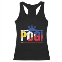 Pogi Filipino Slang Filipino Flag Pinoy Sun And Star Racerback Tank Top - Wonder Print Shop