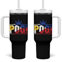 Pogi Filipino Slang Filipino Flag Pinoy Sun And Star Tumbler With Handle - Wonder Print Shop