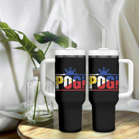 Pogi Filipino Slang Filipino Flag Pinoy Sun And Star Tumbler With Handle - Wonder Print Shop