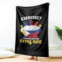 Funny Philippines Throw Blanket Exercise I Thought You Said Extra Rice - Wonder Print Shop
