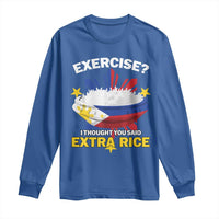 Funny Philippines Long Sleeve Shirt Exercise I Thought You Said Extra Rice - Wonder Print Shop