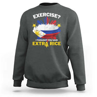 Funny Philippines Sweatshirt Exercise I Thought You Said Extra Rice - Wonder Print Shop