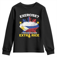 Funny Philippines Youth Sweatshirt Exercise I Thought You Said Extra Rice - Wonder Print Shop