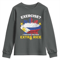 Funny Philippines Youth Sweatshirt Exercise I Thought You Said Extra Rice - Wonder Print Shop