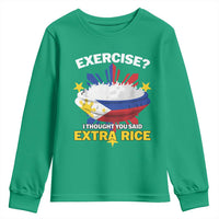 Funny Philippines Youth Sweatshirt Exercise I Thought You Said Extra Rice - Wonder Print Shop