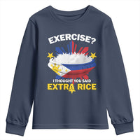 Funny Philippines Youth Sweatshirt Exercise I Thought You Said Extra Rice - Wonder Print Shop