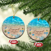 Personalized Engaged 2024 Christmas Ornament Custom Name Mr & Mrs Engagement Beach - Wonder Print Shop