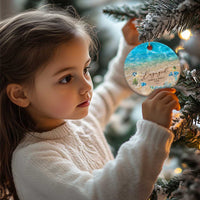 Personalized Engaged 2024 Christmas Ornament Custom Name Mr & Mrs Engagement Beach - Wonder Print Shop