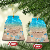 Personalized Engaged 2024 Christmas Ornament Custom Name Mr & Mrs Engagement Beach - Wonder Print Shop