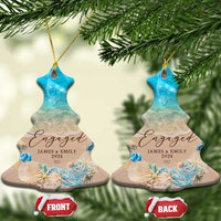 Personalized Engaged 2024 Christmas Ornament Custom Name Mr & Mrs Engagement Beach - Wonder Print Shop