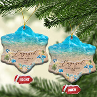 Personalized Engaged 2024 Christmas Ornament Custom Name Mr & Mrs Engagement Beach - Wonder Print Shop