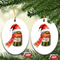 Personalized Xmas Pickle 2024 Christmas Ornament Custom Name Pickle Jar Santa Hat - Wonder Print Shop